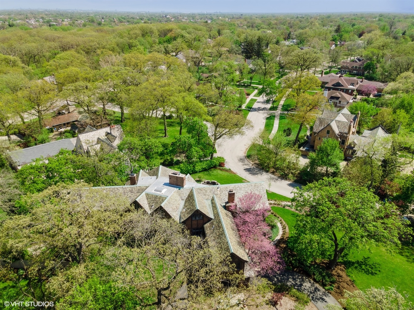 2122 West Hopkins Place Chicago, IL 60643 - Photo 33 of 36 an aerial view of a house with a yard
