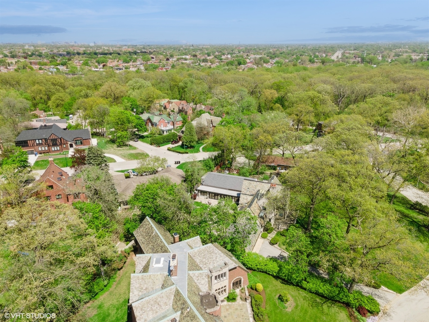 2122 West Hopkins Place Chicago, IL 60643 - Photo 35 of 36 an aerial view of residential house with outdoor space and trees all around