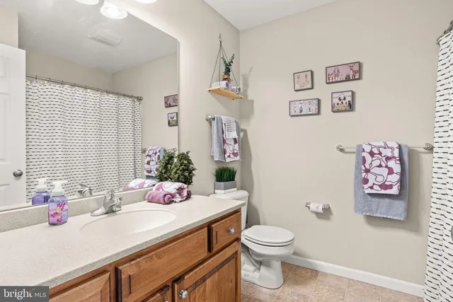 a bathroom with a sink a toilet and a large mirror