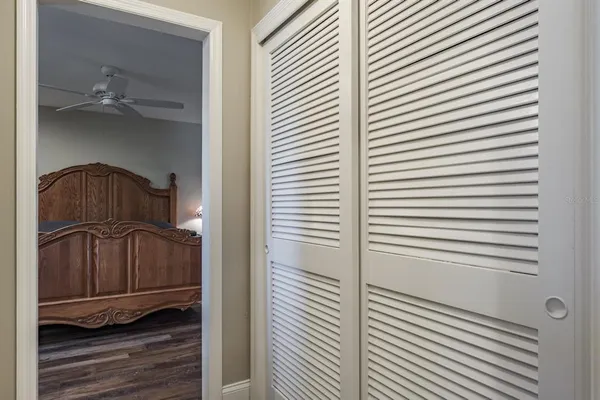 an aerial view of a house with a garden