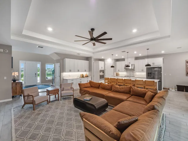 a living room with furniture