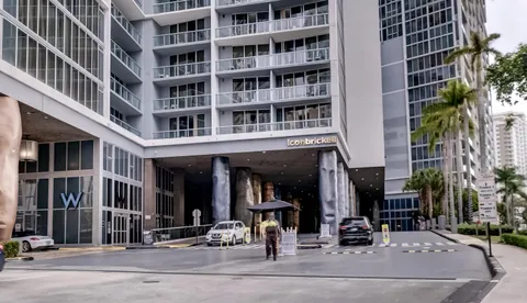 an entryway of a building with stairs