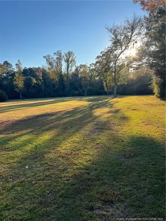 a view of an ocean and a yard