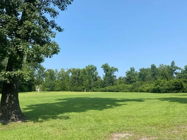 a view of a green field with wooden fence
