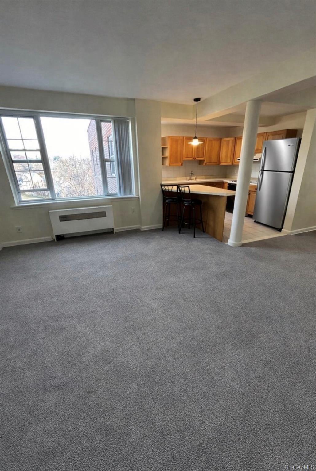 230 Pelham Road, Unit 6F New Rochelle, NY 10805 - Photo 4 of 29 an empty room with a fireplace and windows