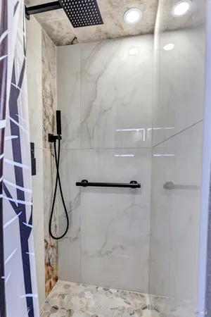 a bathroom with a shower