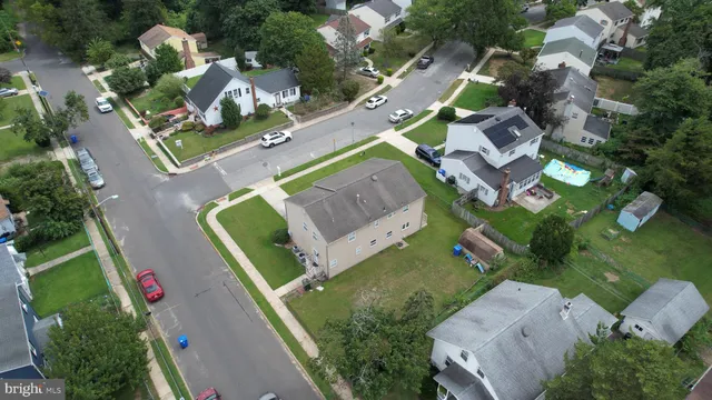 a aerial view of a house yard