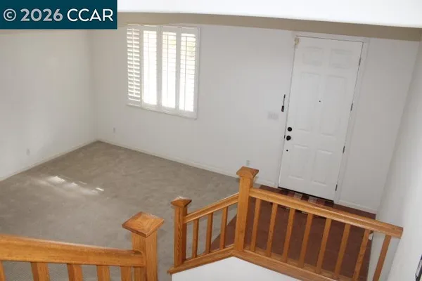 a view of an entryway with a window