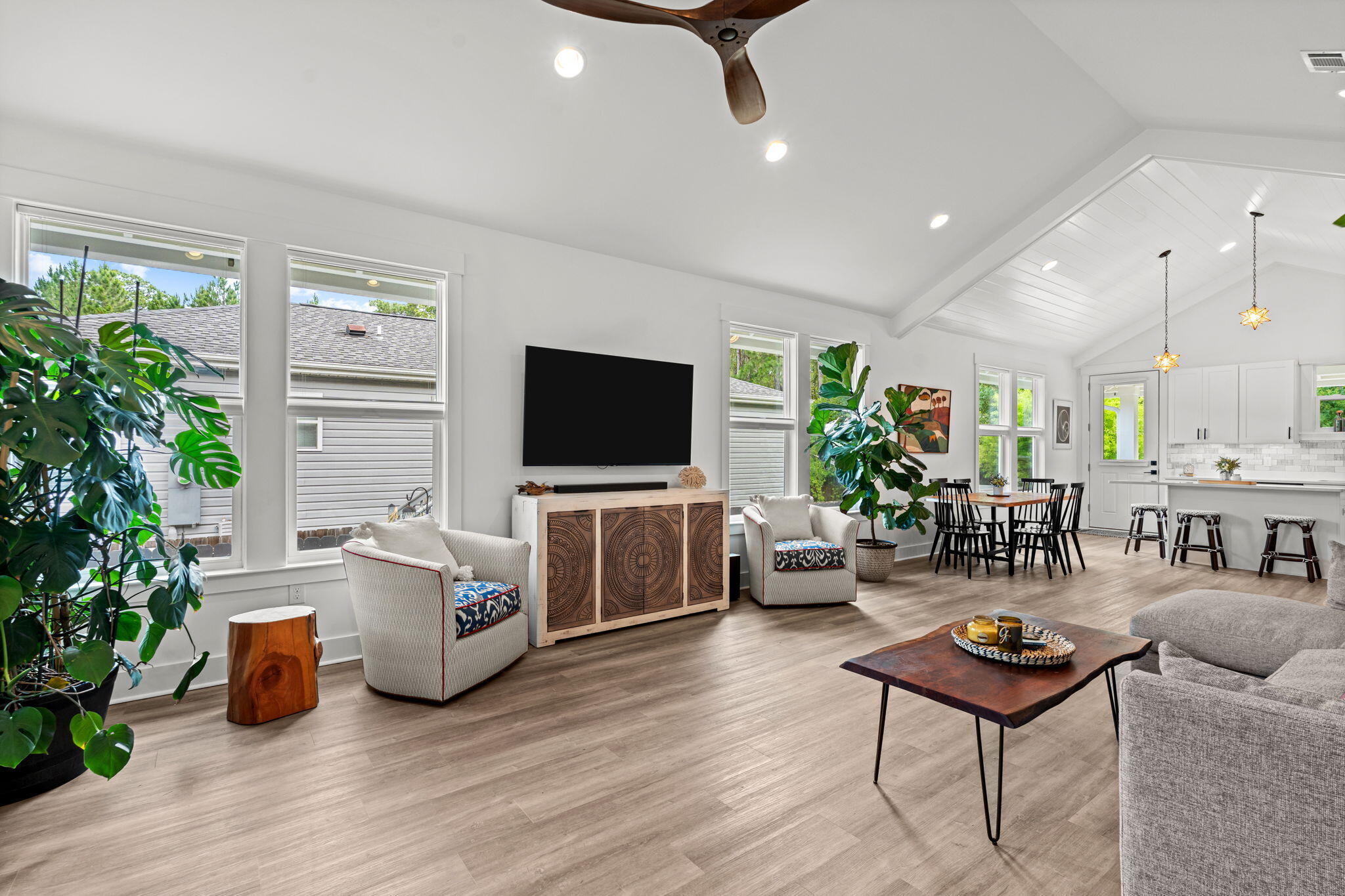 85 6th Street Santa Rosa Beach, FL 32459 - Photo 6 of 35 a living room with furniture and a flat screen tv