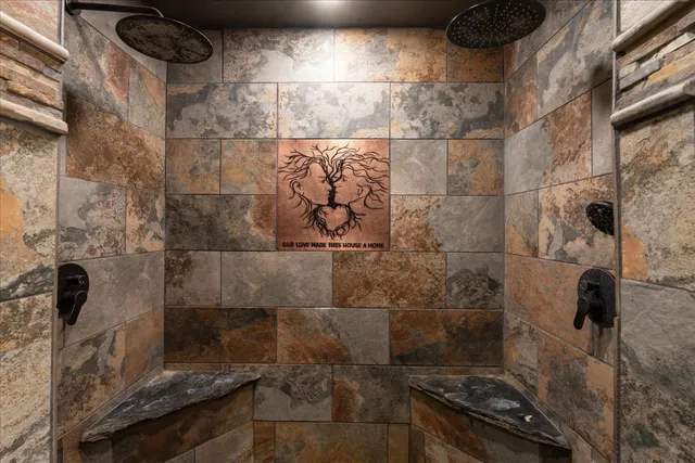 a bathroom with a shower