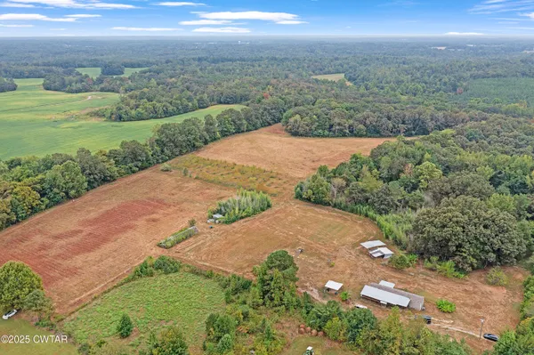 an aerial view of a house