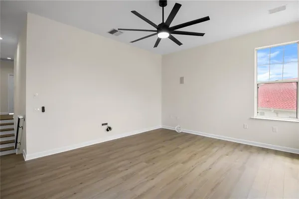 a view of a living room and a window