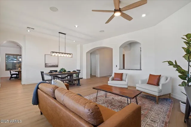 a living room with furniture