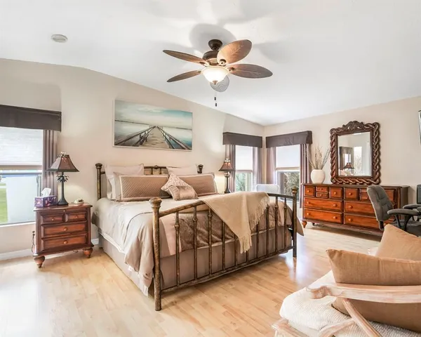 a living room with furniture