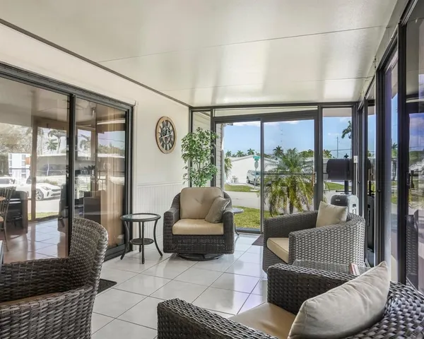 a living room with furniture