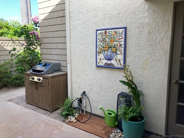 a view of a entryway with potted plants