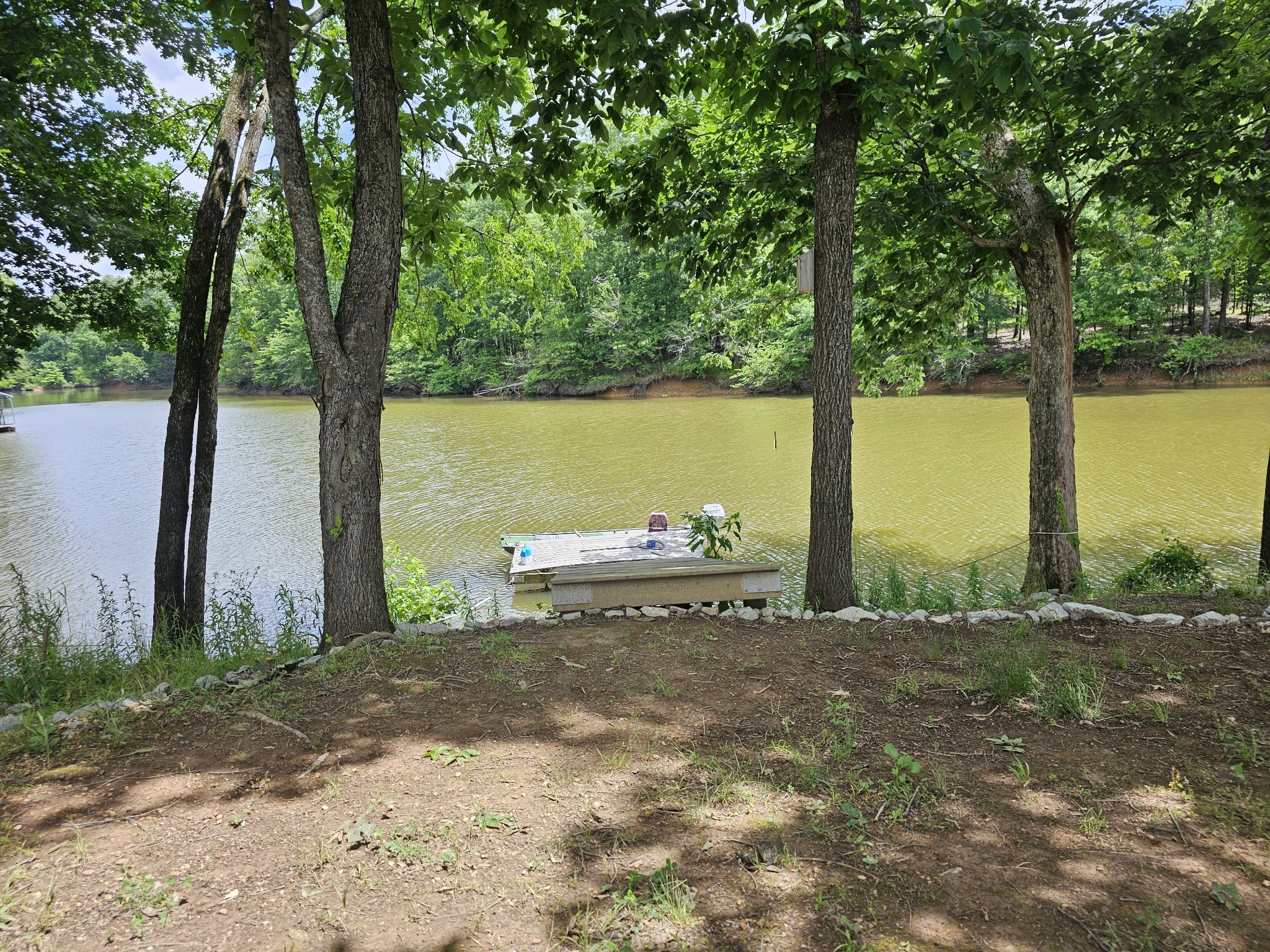 368 Duck Blind Road Clifton, TN 38425 - Photo 23 of 46 a view of a lake with a large yard and large trees