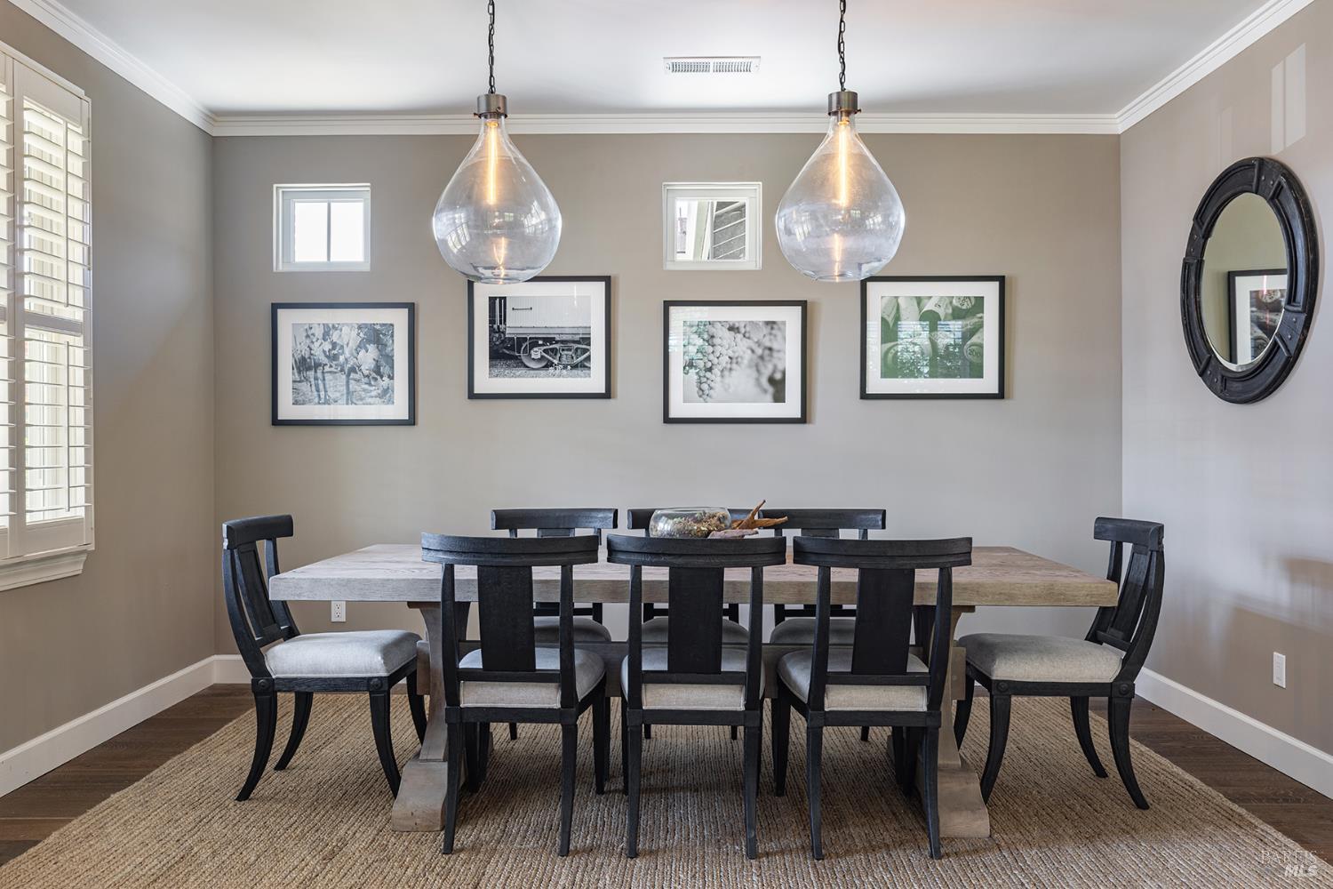 1982 Adams Street Yountville, CA 94599 - Photo 17 of 69 a view of a dining room with furniture window and wooden floor