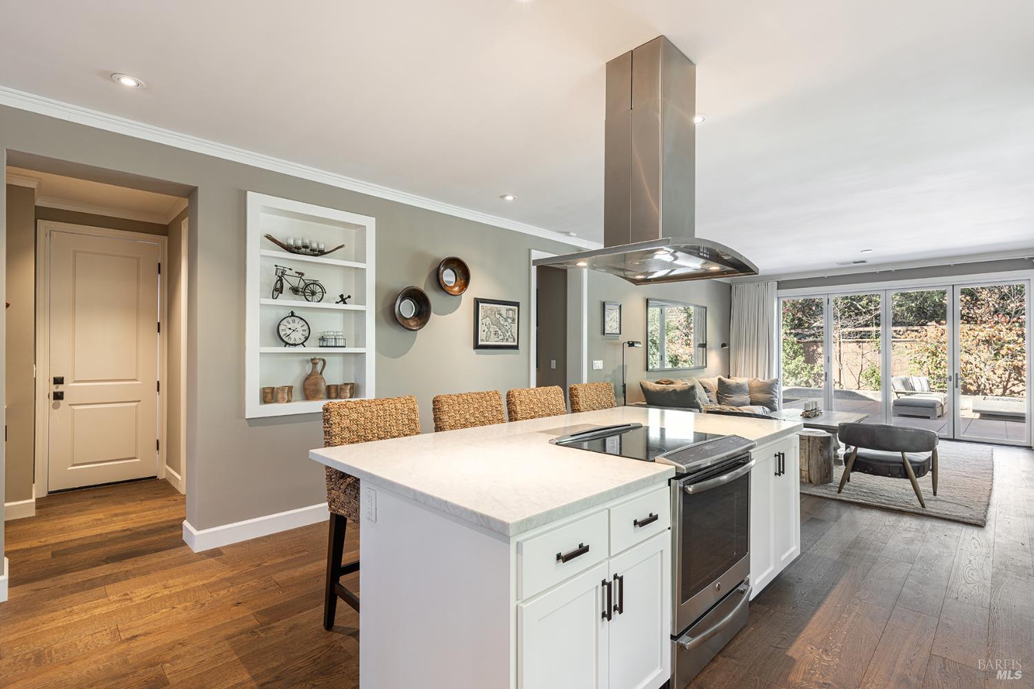 1982 Adams Street Yountville, CA 94599 - Photo 25 of 69 a kitchen that has a sink a stove and wooden floor
