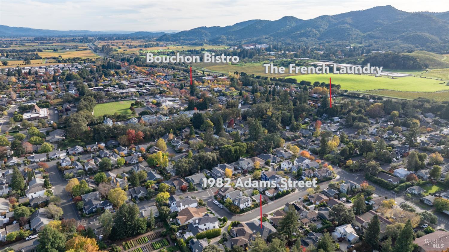 1982 Adams Street Yountville, CA 94599 - Photo 47 of 69 a view of a city with mountains in the background