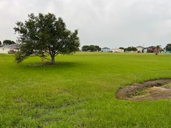 a view of a green field with clear sky