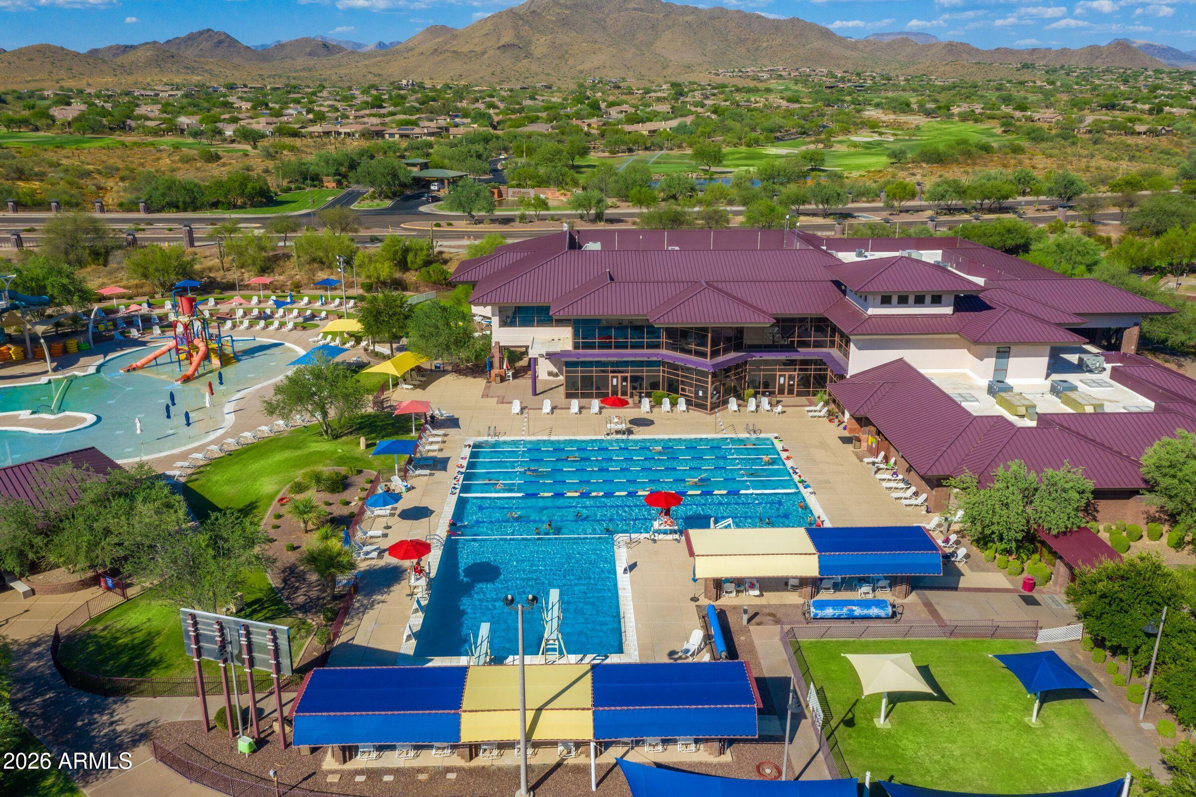 41749 North Golf Crest Road Anthem, AZ 85086 - Photo 40 of 45 an aerial view of residential houses and outdoor space
