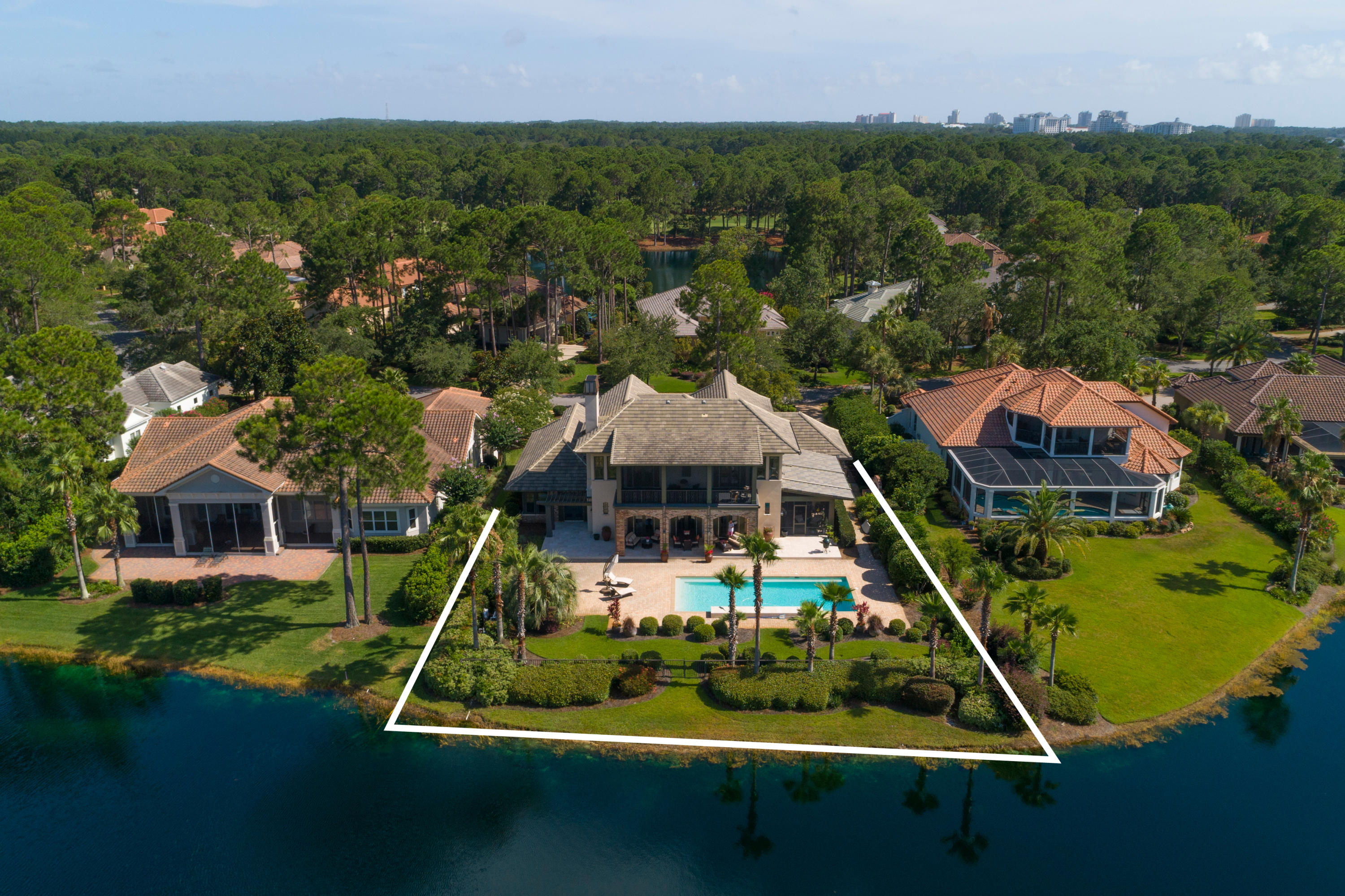 2955 Pine Valley Road Miramar Beach, FL 32550 - Photo 8 of 33 an aerial view of a house with a big yard