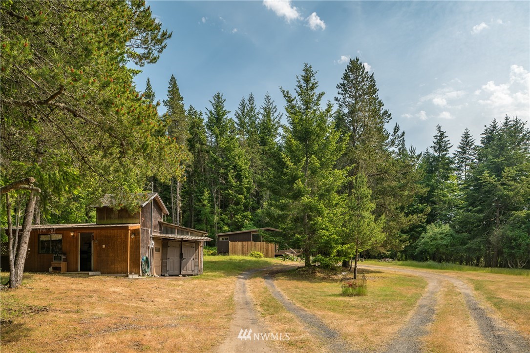 611 Shark Reef Road Lopez Island, WA 98261 - Photo 4 of 13 a view of a swimming pool with an outdoor seating and a forest