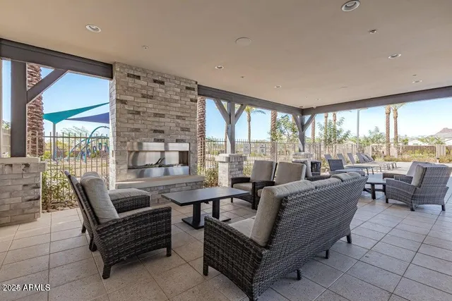a view of a open kitchen with a lake view