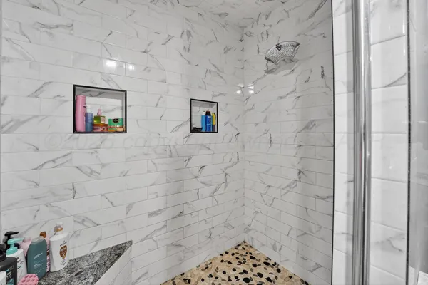 a bathroom with a shower