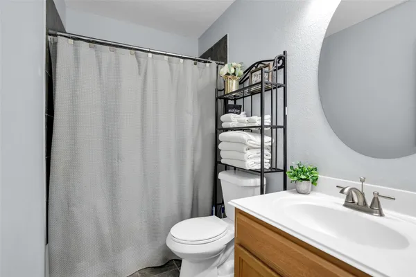 a front view of a house with patio