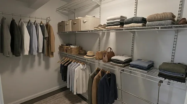 a close view of walk in closet