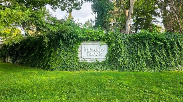 a view of a park with slide