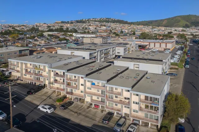 a view of a city that has tall buildings