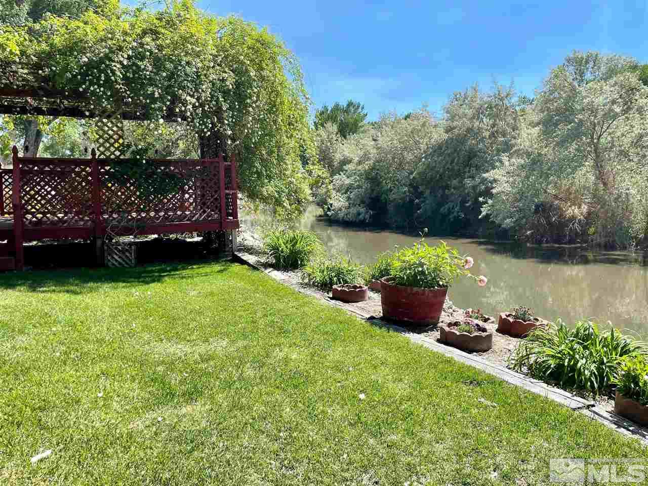 814 McLean Road Fallon, NV 89406 - Photo 33 of 40 a view of a backyard with potted plants and a large tree