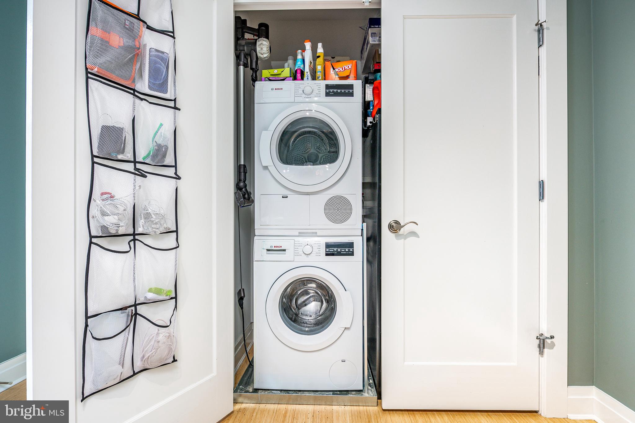 5809 Sherier Place Northwest Washington, DC 20016 - Photo 21 of 48 Stacked washer/dryer in BR 2 closet
