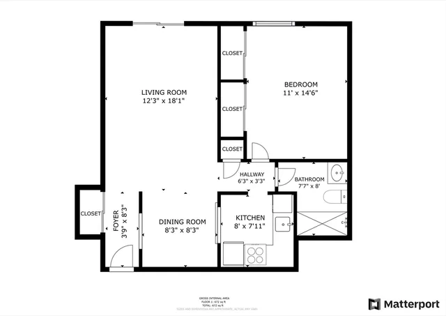 a picture of a bench in front of a door