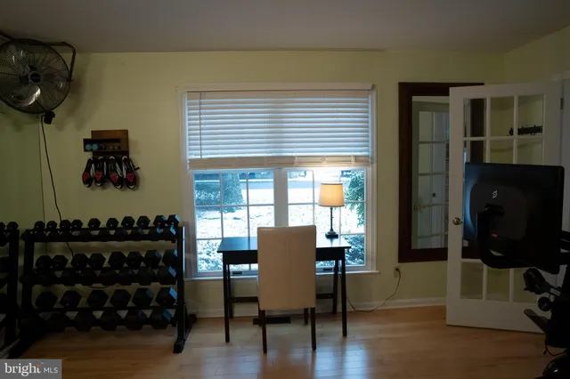 an empty room with a window