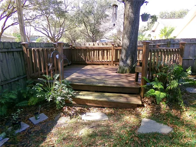 a view of a backyard with a garden