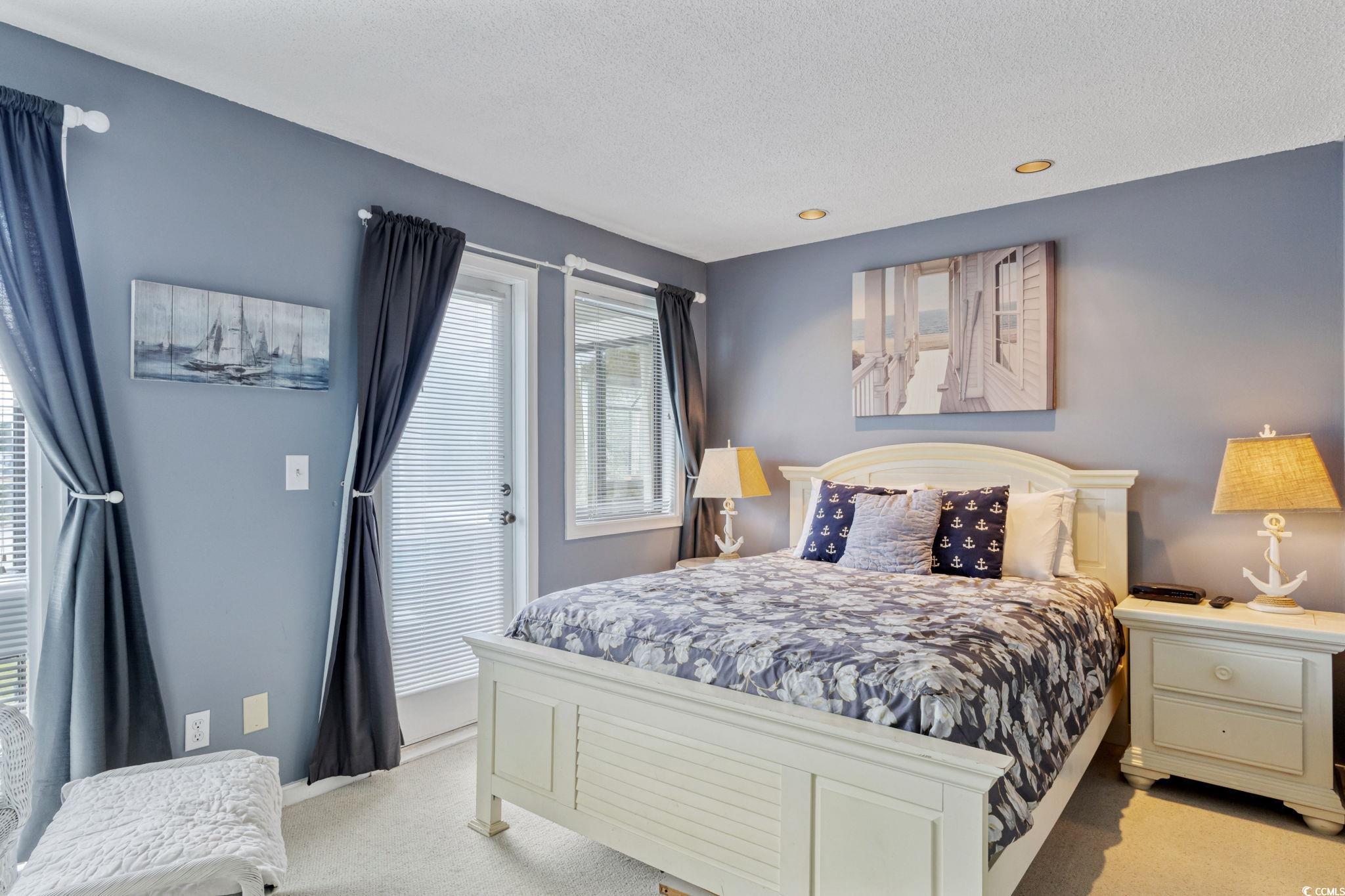 351 Lake Arrowhead Road, Unit 2206 Myrtle Beach, SC 29572 - Photo 12 of 40 Bedroom with carpet, a textured ceiling, and recessed lighting