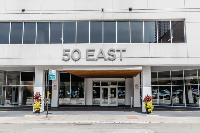 a view of a building with a window