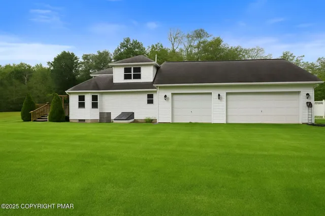 an outdoor space with furniture