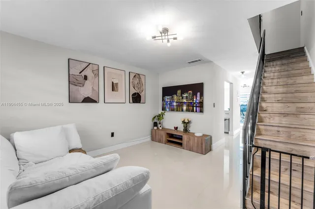 a living room with furniture