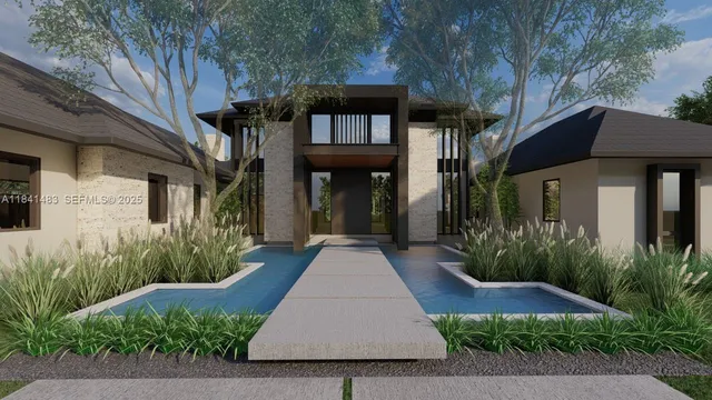 a front view of a house