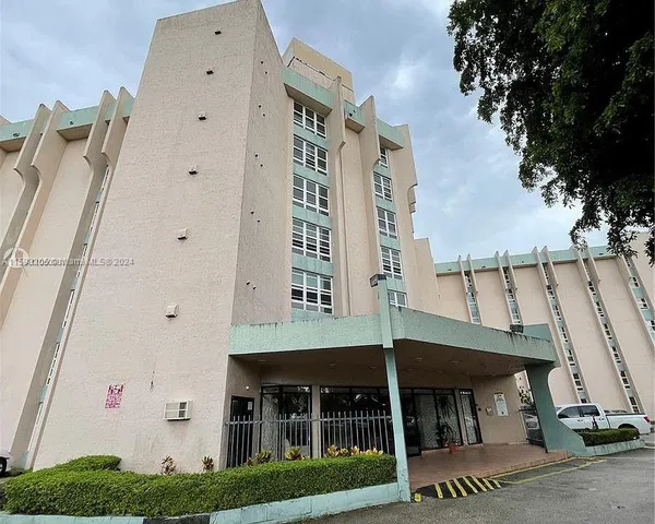 a view of a building with many windows