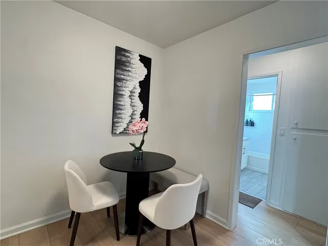 a table and chairs in a room