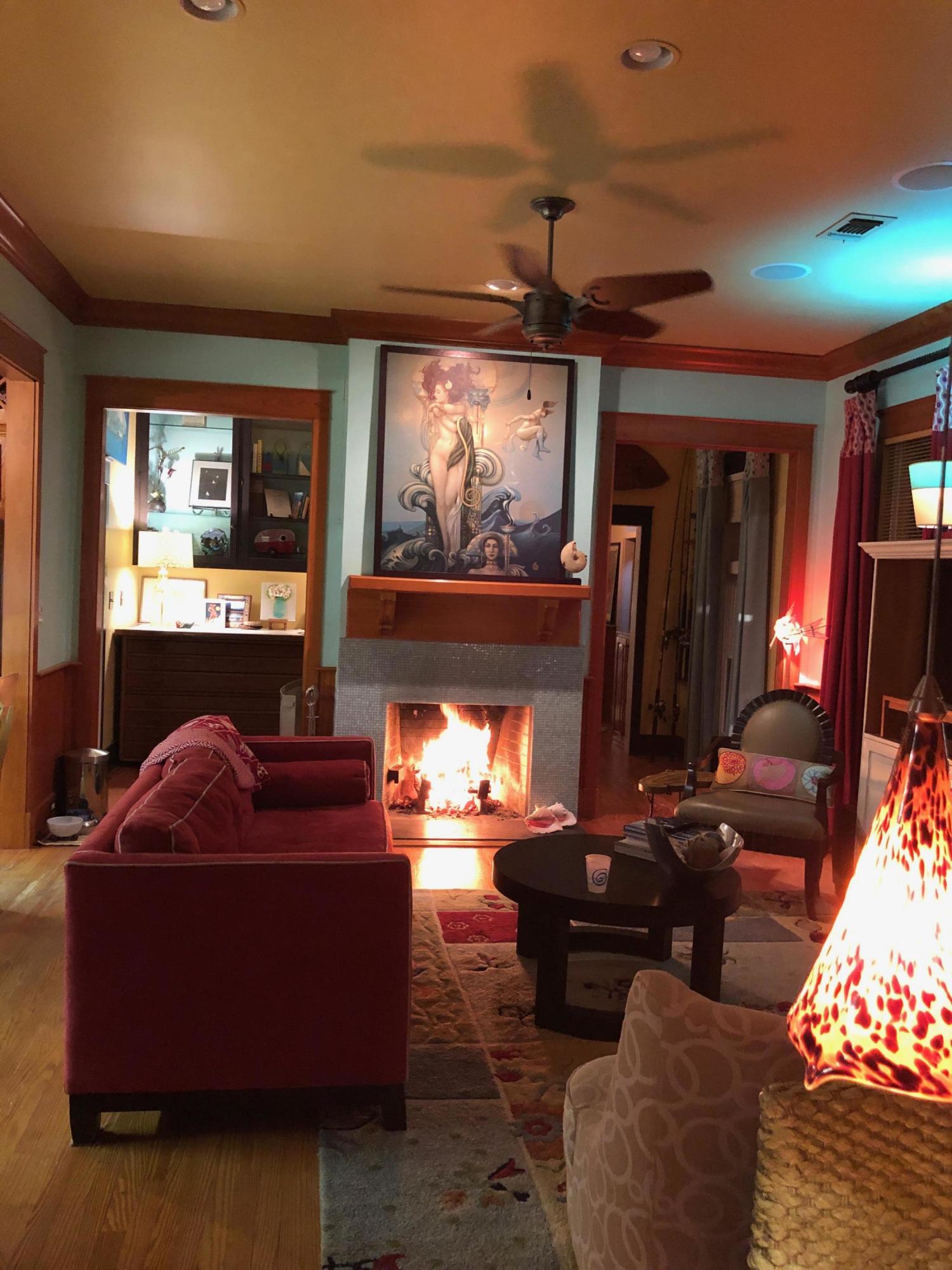 473 Defuniak Street Santa Rosa Beach, FL 32459 - Photo 7 of 28 a living room with furniture and a fireplace