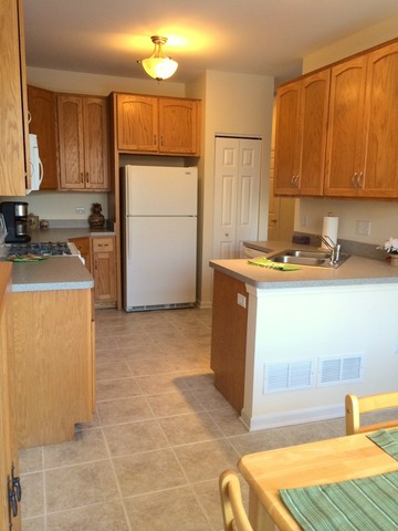 438 North River Road Naperville, IL 60540 - Photo 7 of 24 a kitchen with a sink a stove and a refrigerator