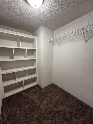a view of a room with empty racks
