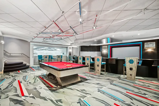 a outdoor space with lots of lights